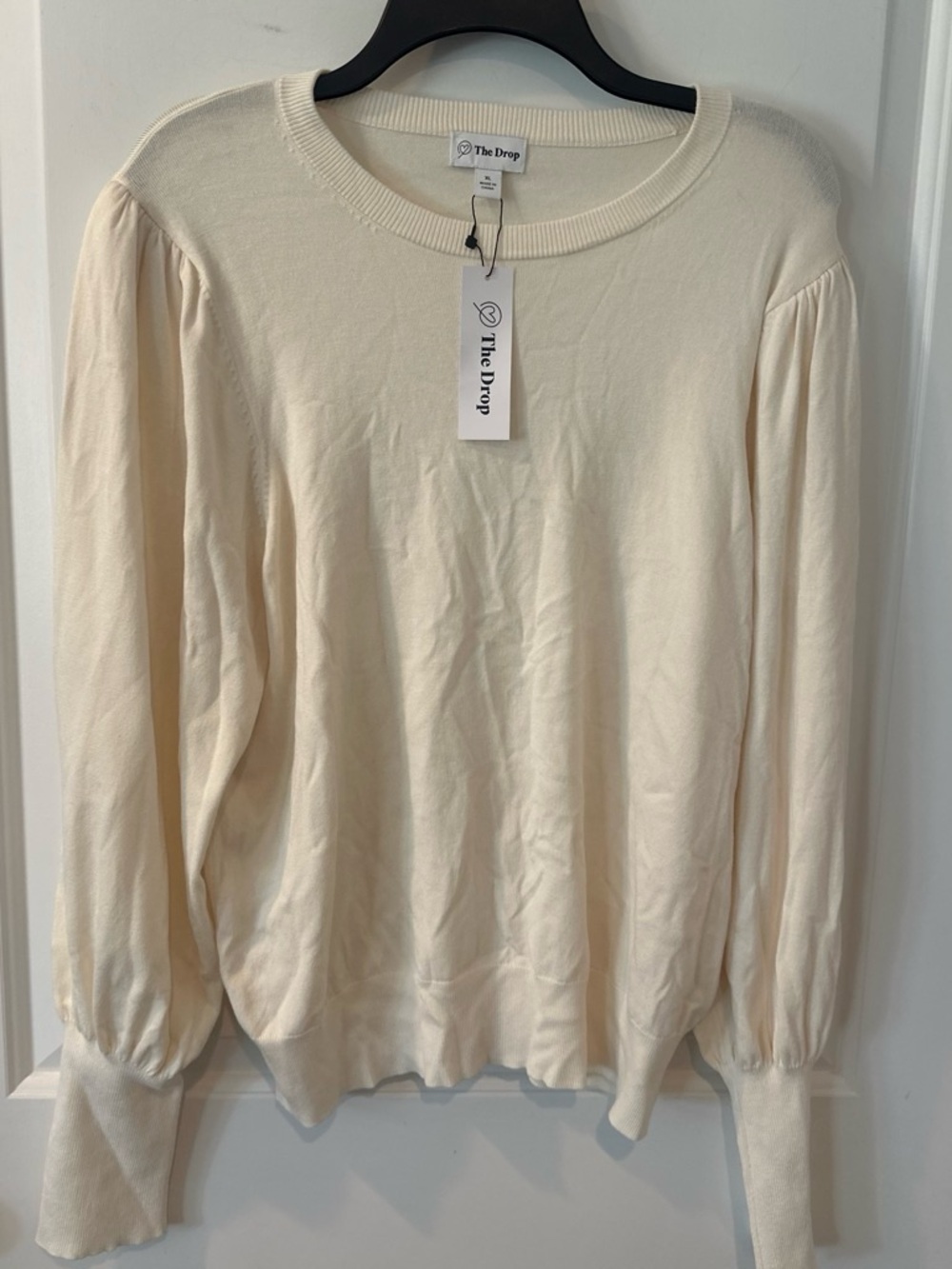 The Drop Cream Puff-Sleeve Crewneck Sweater